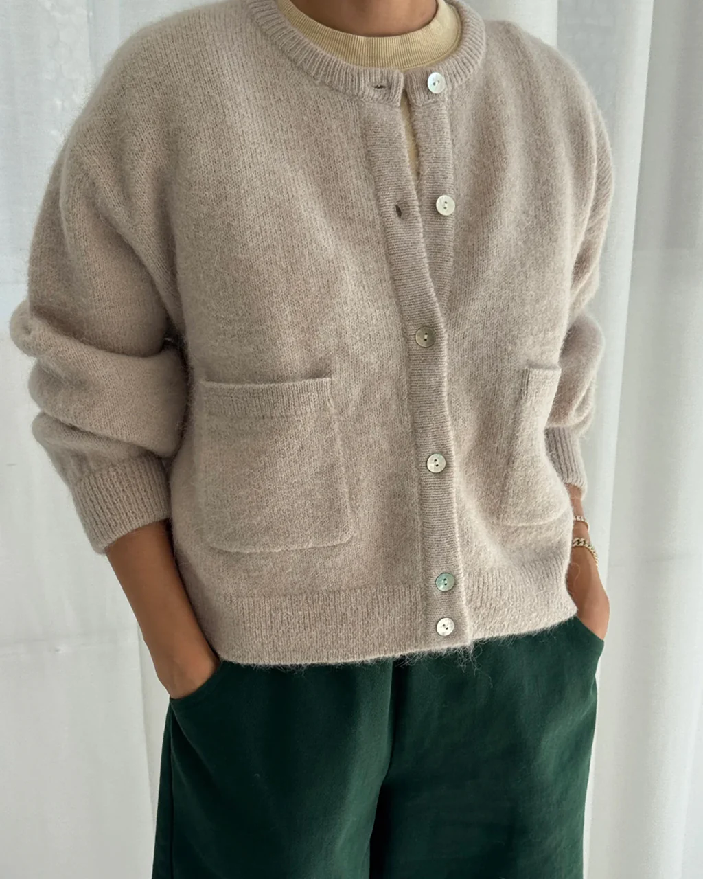 Amélie Alpaca Cardigan - Smoke