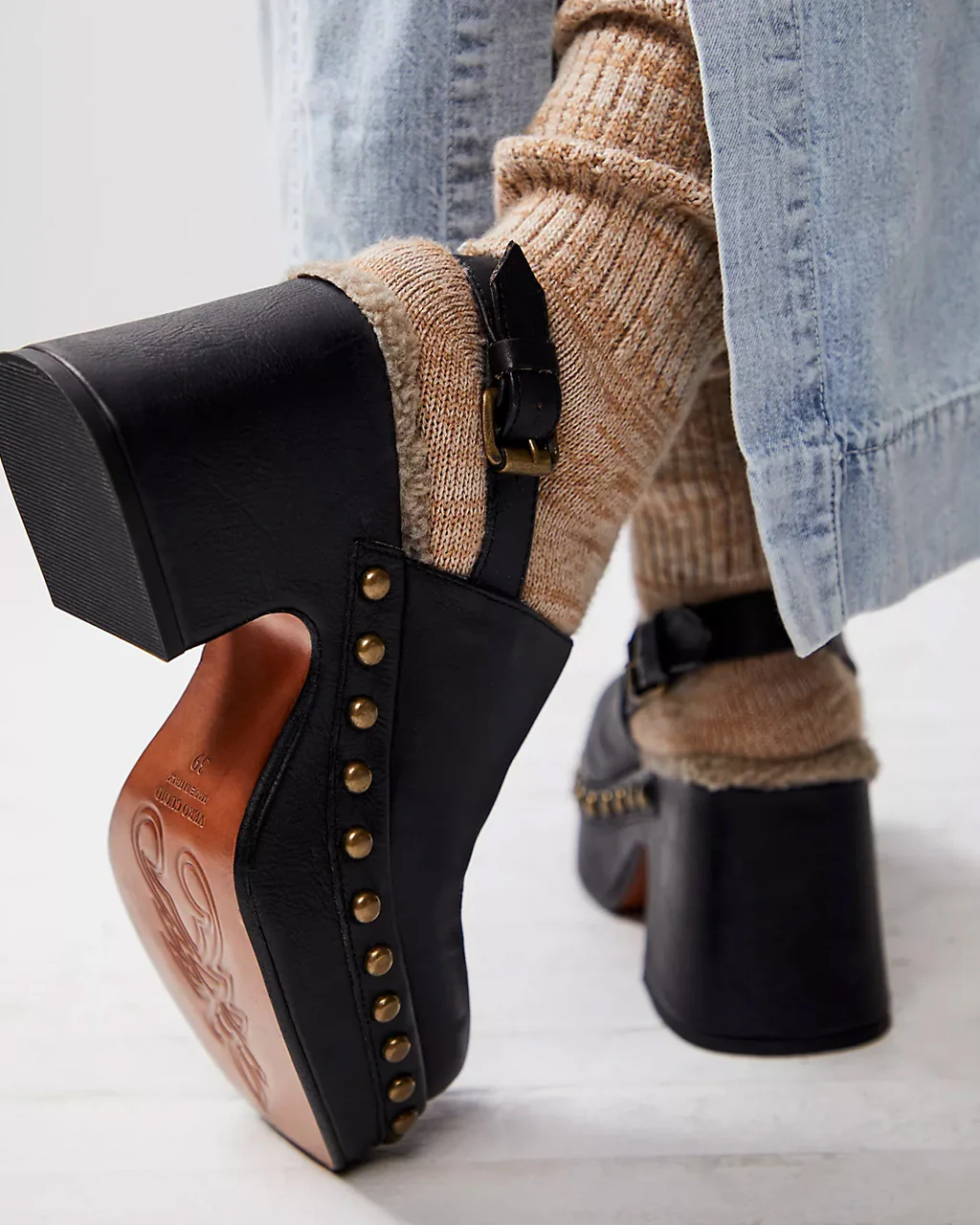 Autumn Studded Platform Clog - Black - Image 2