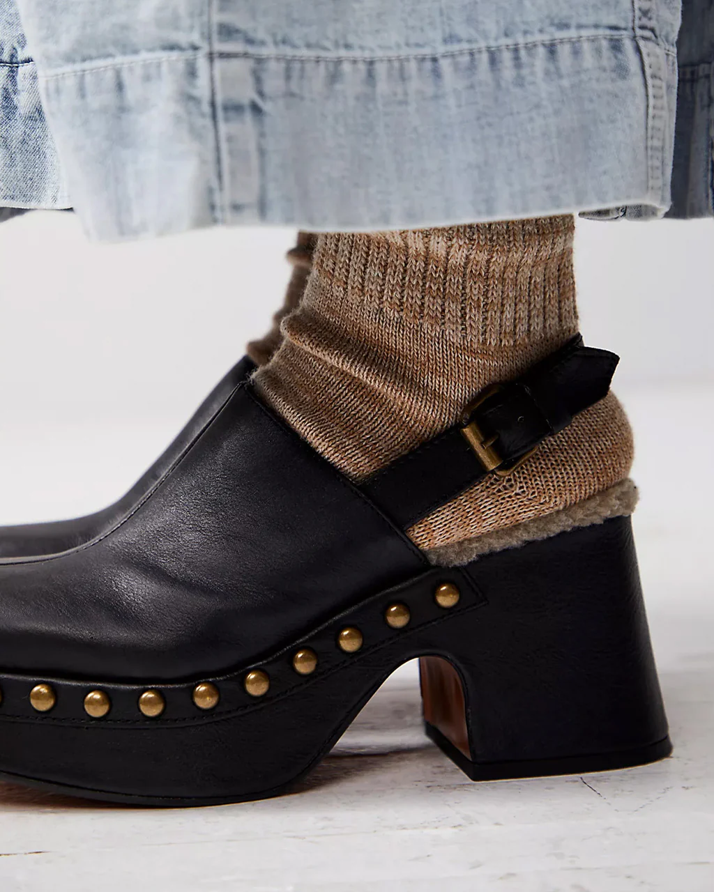 Autumn Studded Platform Clog - Black - Image 3