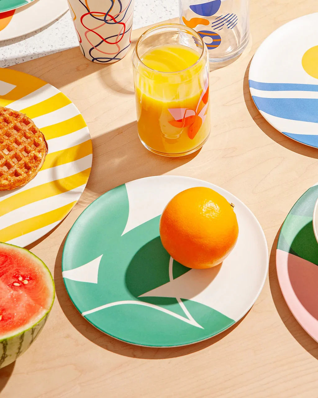 Bamboo Salad Plate Set - Flora - Image 3