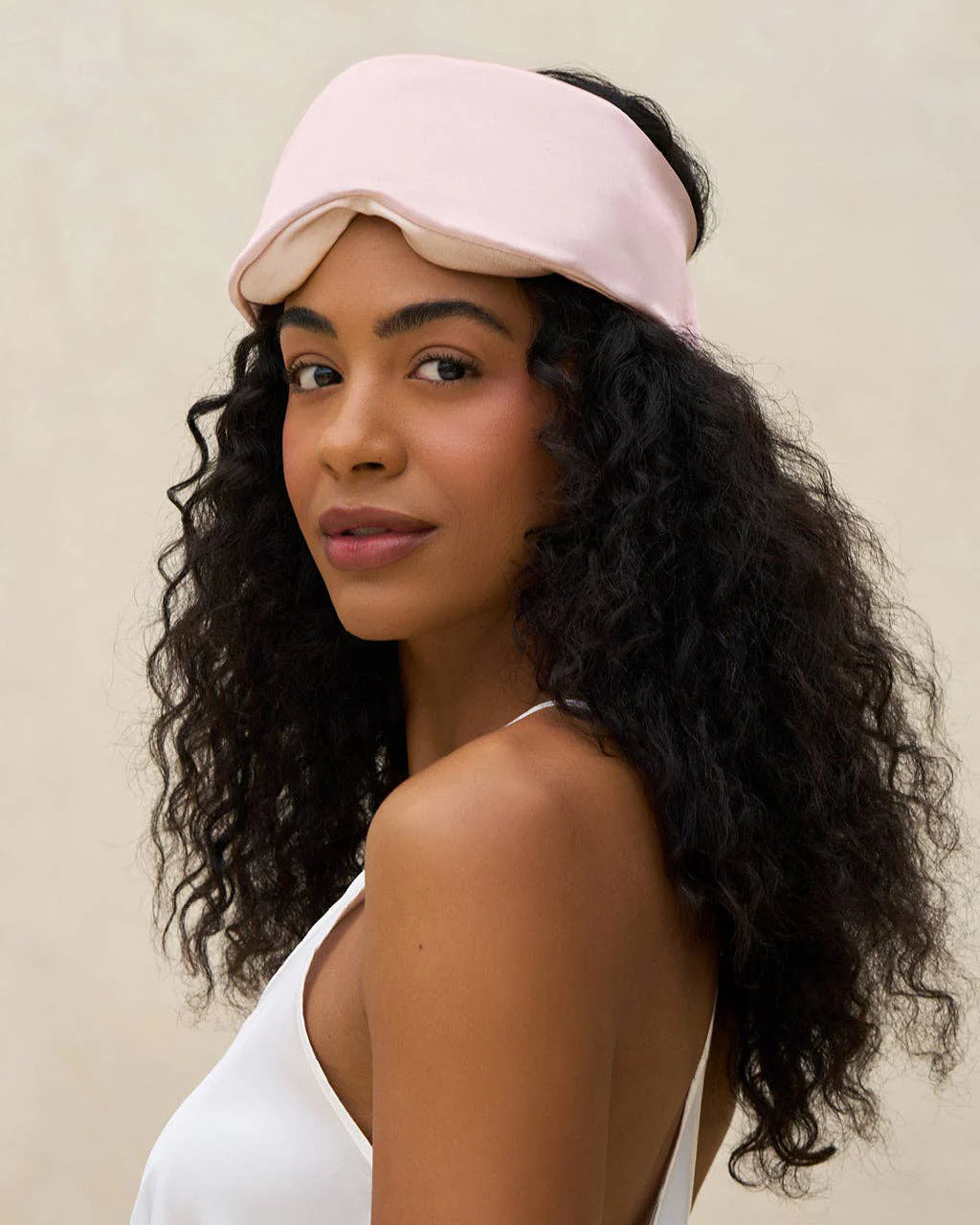 Blush Satin Pillow Eye Mask - Image 2
