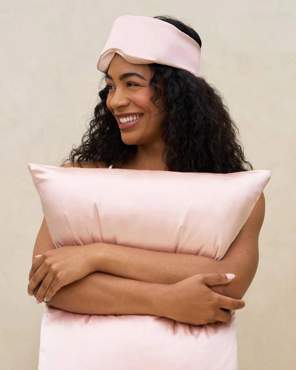 Blush Satin Pillow Eye Mask - Image 4