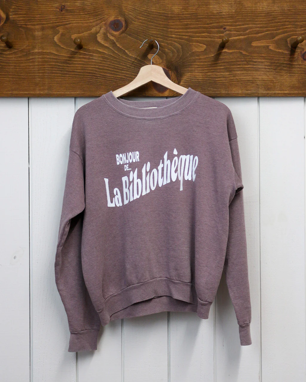 Bonjour De La Bibliothèque Sweatshirt - Rosewood - Image 5