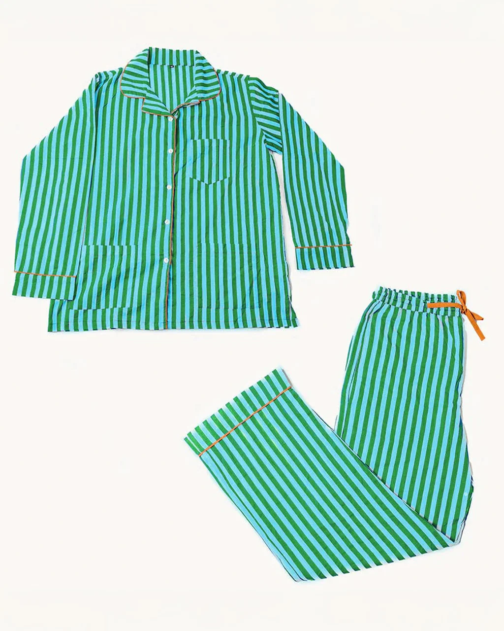 Bonnie Pajama Set - Green + Blue - Image 2