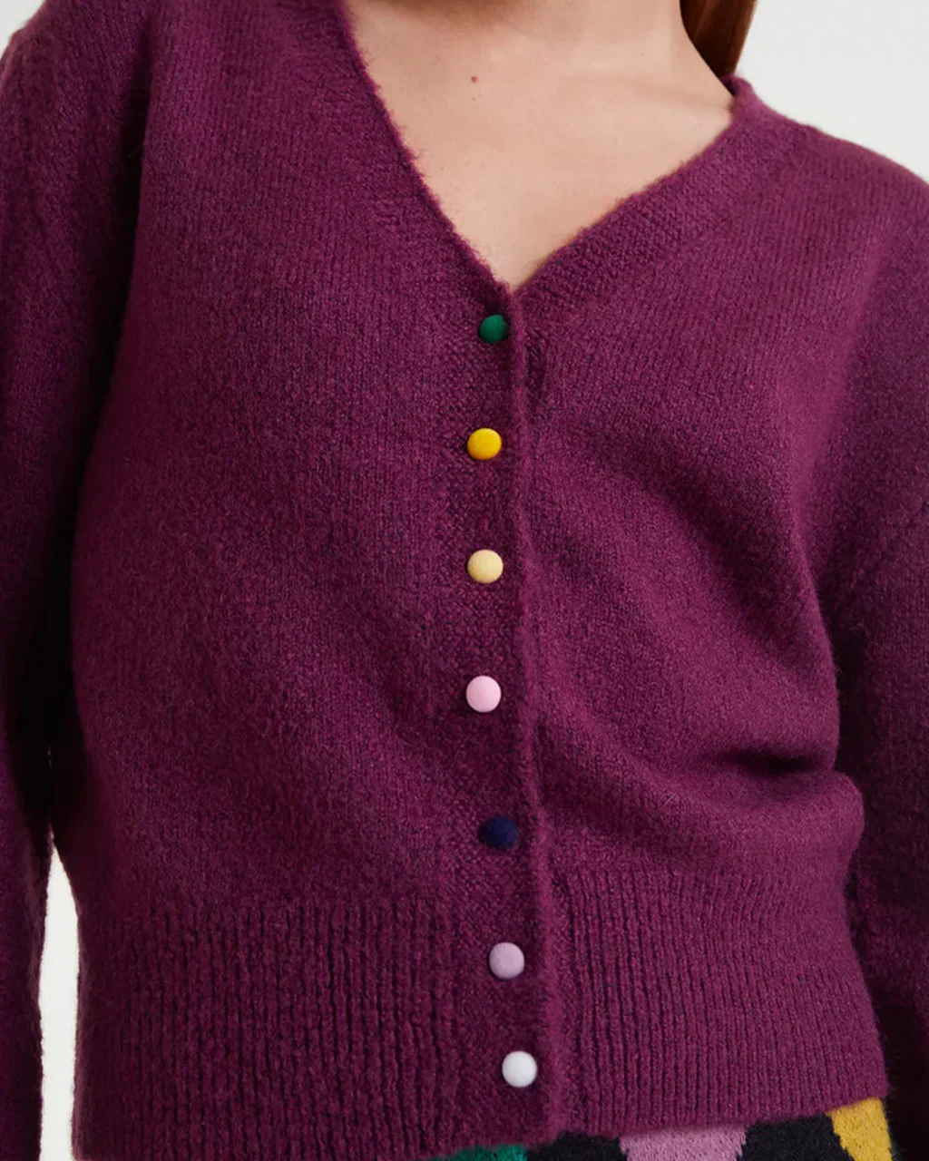 Burgundy Knit Cardigan - Image 4