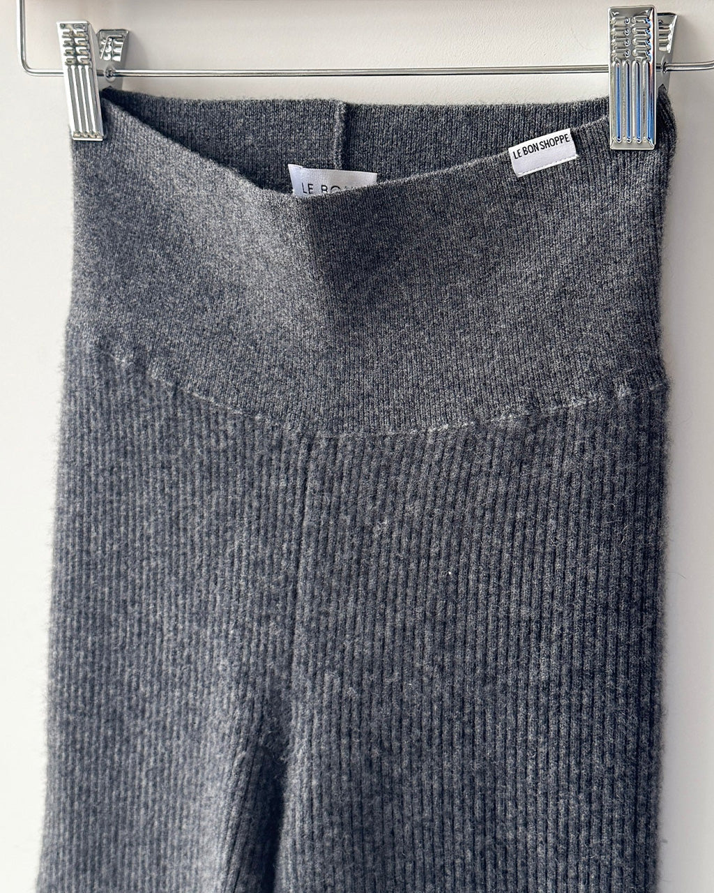 Cashmere Ribbed Leggings - Charcoal - Image 4