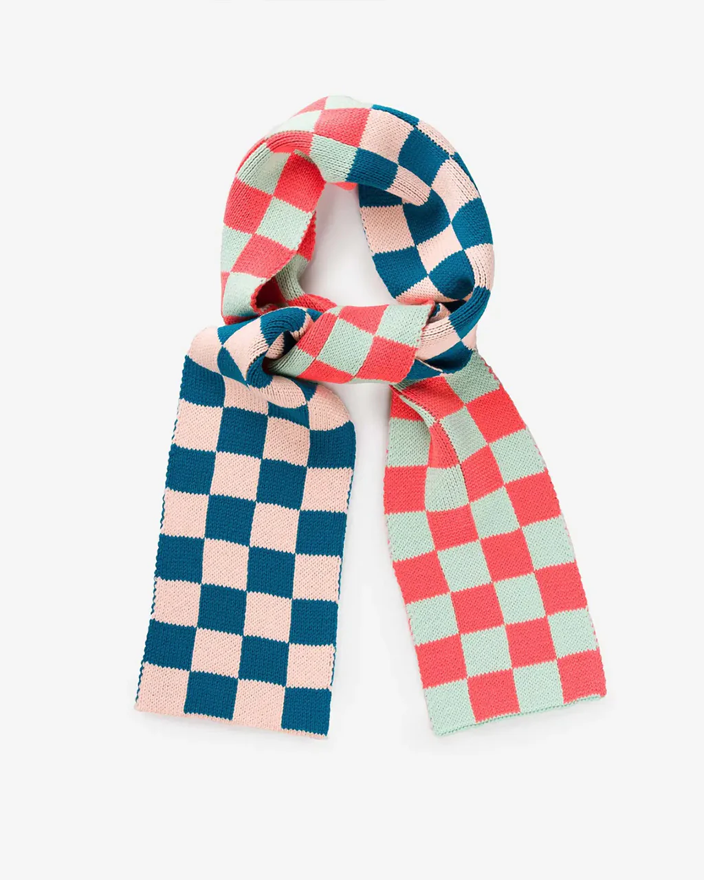 Checkerboard Mini Scarf - Melon Jade