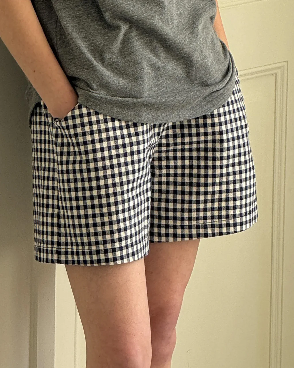City Shorts - Navy Gingham - Image 2