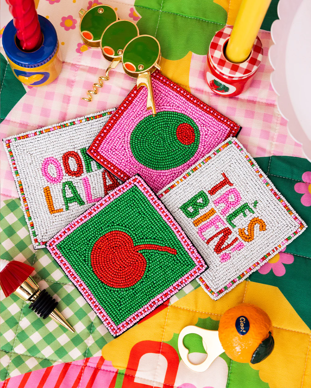 Cocktail Beaded Coaster Set - Image 2