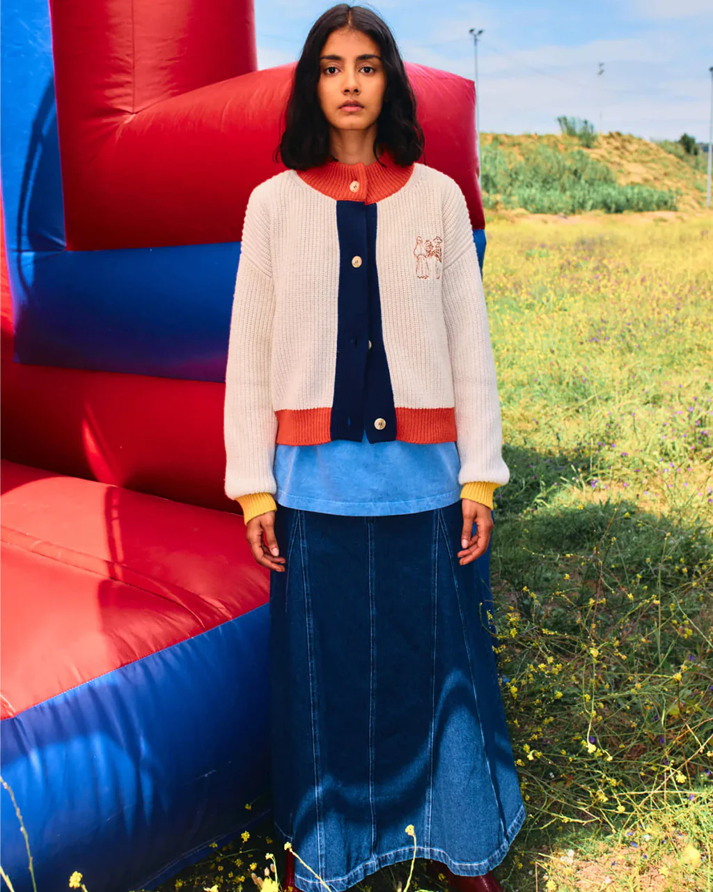 Colorblock Textured Cardigan - Image 4
