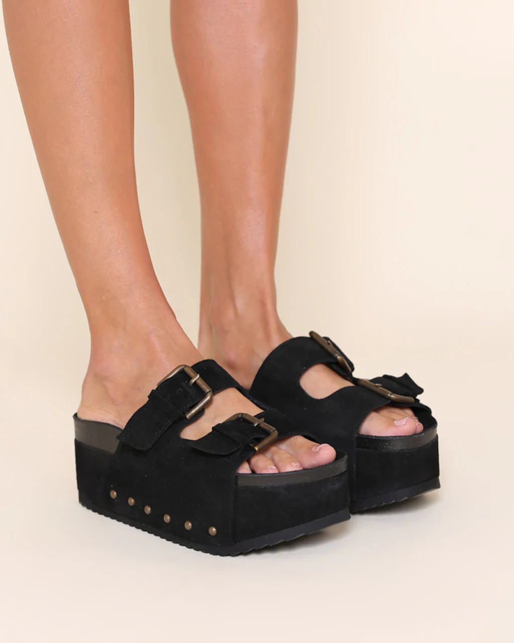 Cooper-2 Suede Platform Slide - Black - Image 3