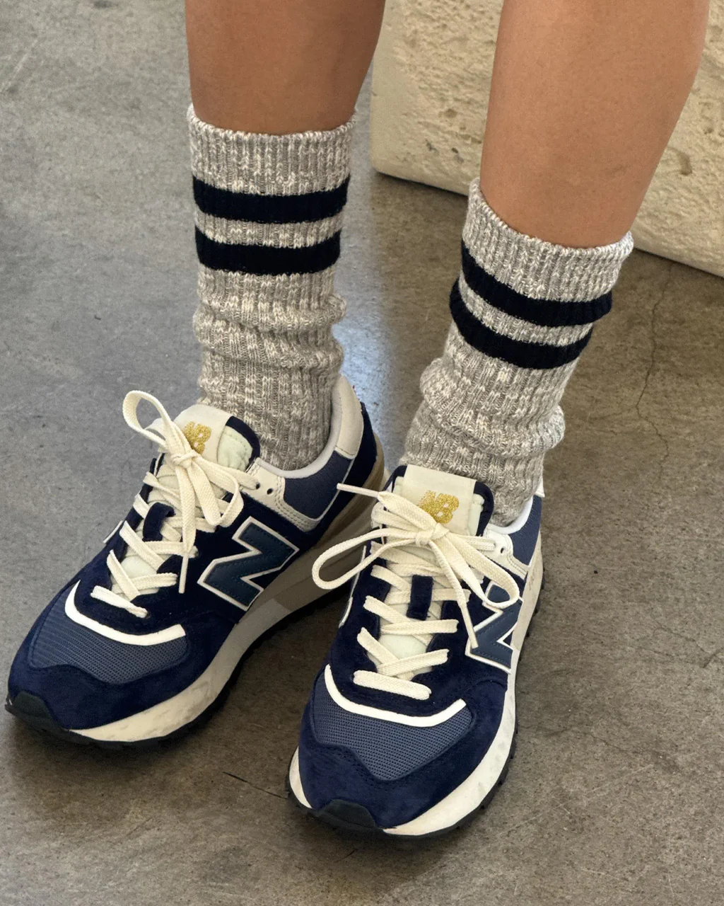 Cottage Varsity Socks  - Heather Grey Varsity