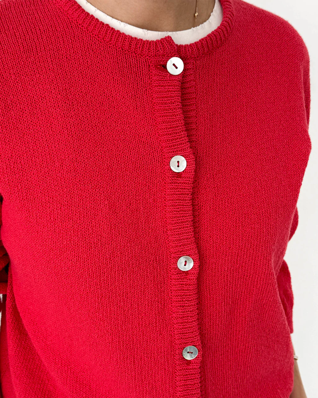 Cotton Leila Cardigan - Chili - Image 3