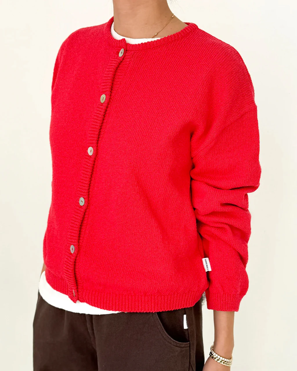 Cotton Leila Cardigan - Chili - Image 4