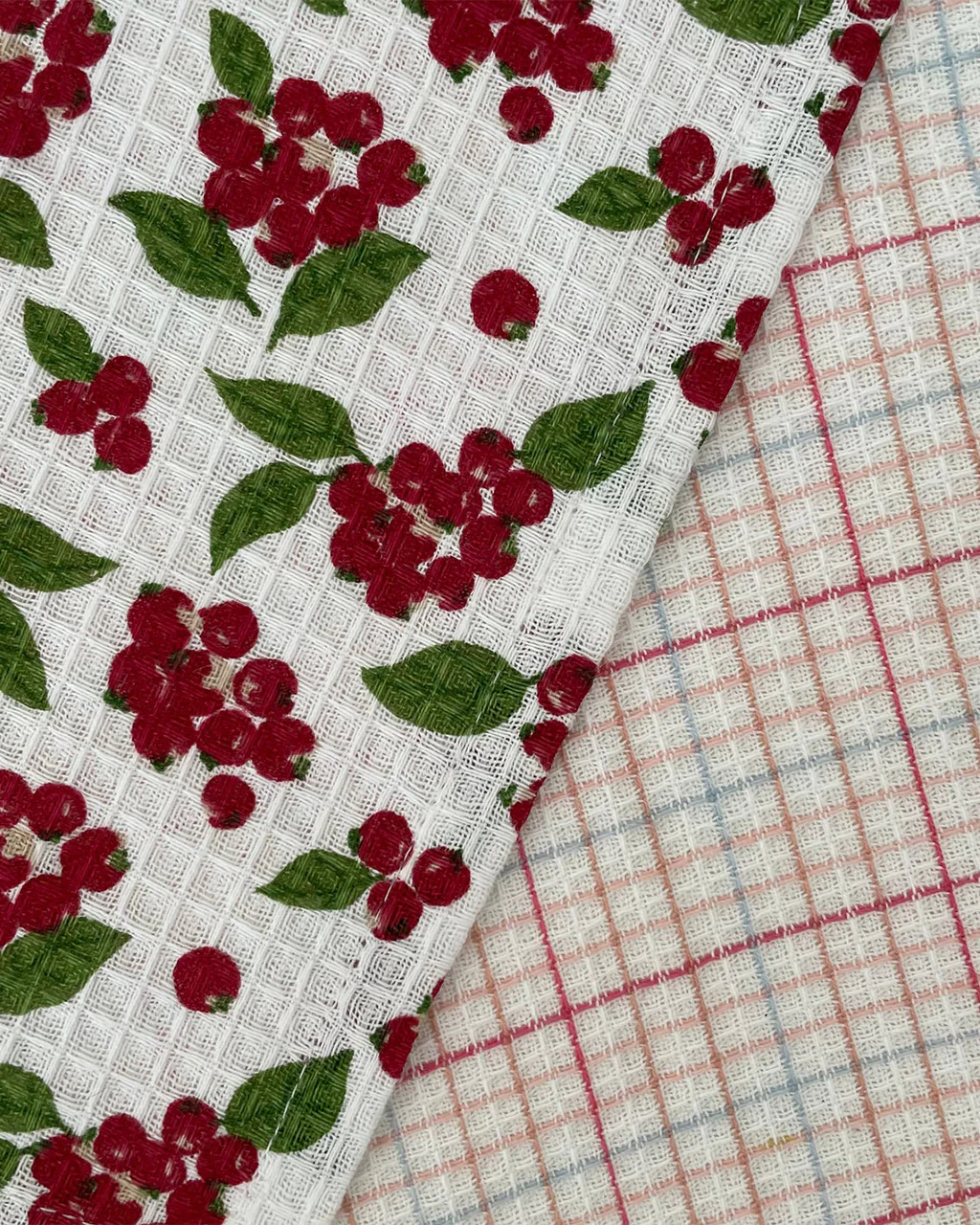 Cranberry Plaid Kitchen Dishcloths - Set Of 2 - Image 3