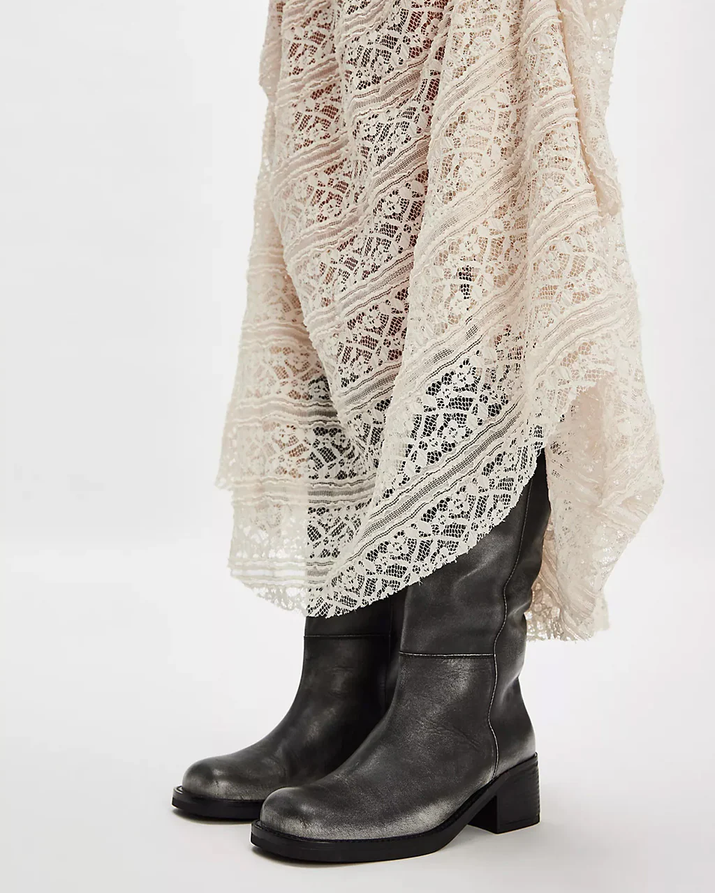 Dana Distressed Pull-On Boot - Black Leather - Image 4