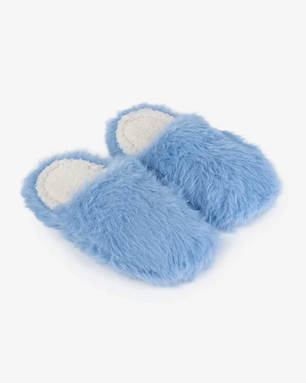 Faux Fur Slide Slippers - Periwinkle - Image 2