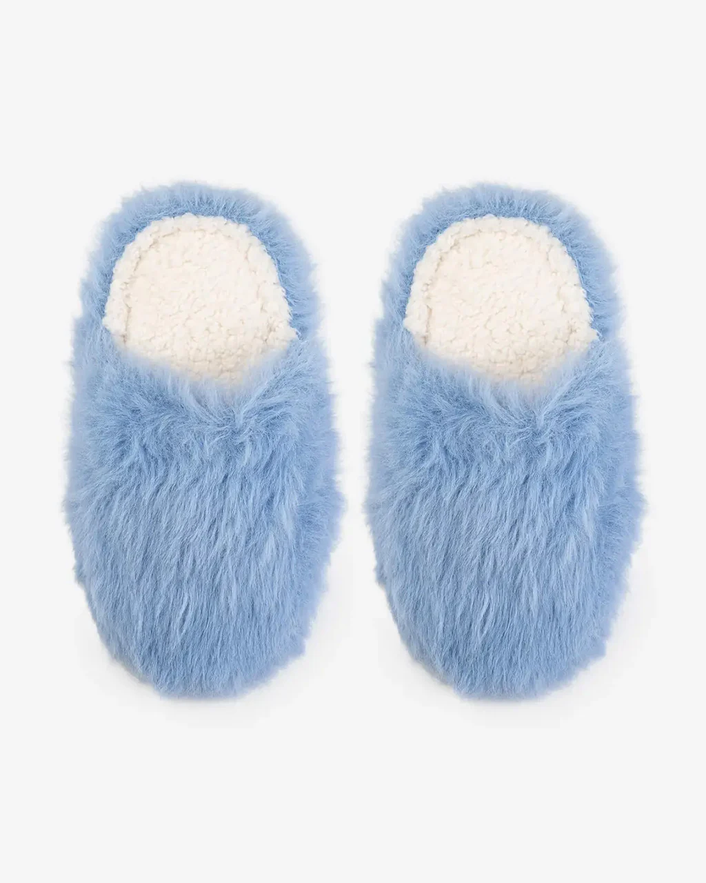 Faux Fur Slide Slippers - Periwinkle - Image 3