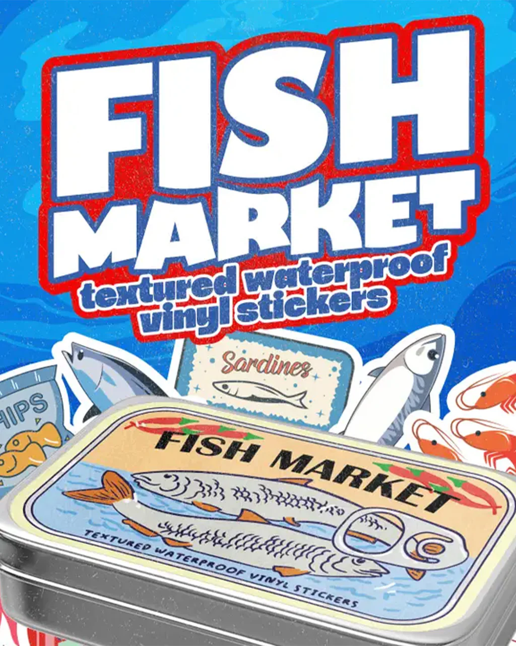 Fish Market Stickers Tin Can - Image 2