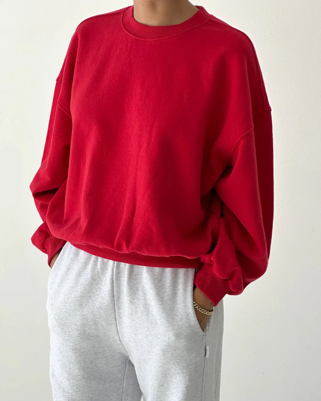 French Terry Core Sweatshirt - Red Tulip