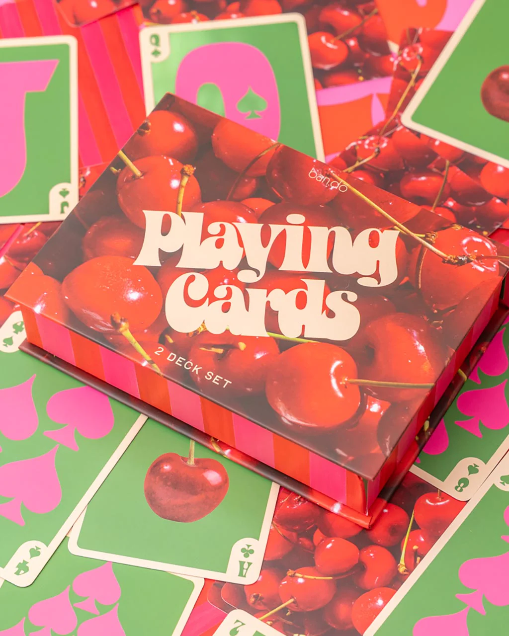 Game Night! Double Deck Playing Cards - Cherry Stripe - Image 8