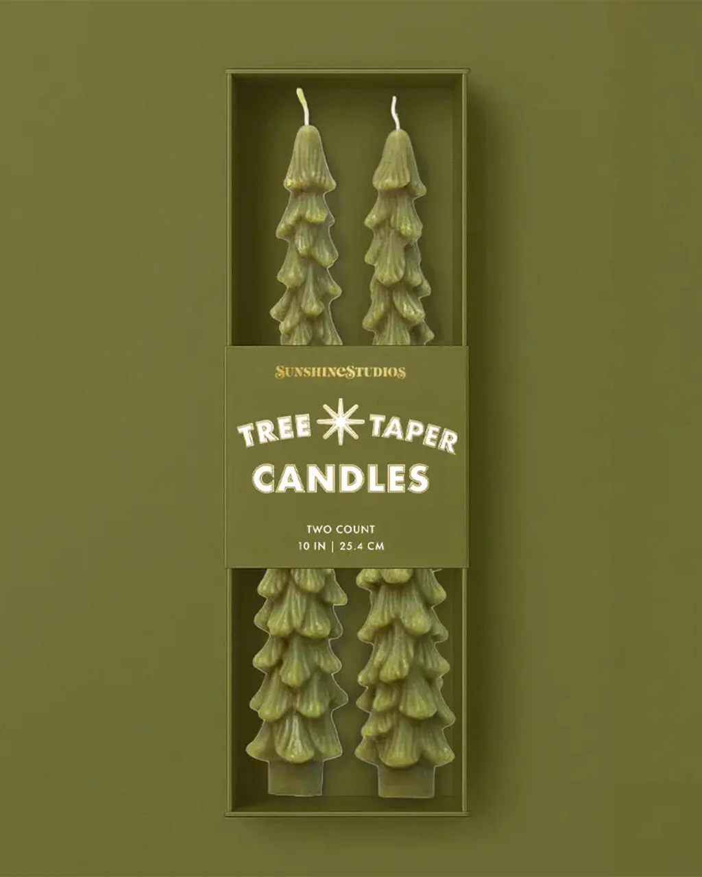 Green Tree Taper Candles