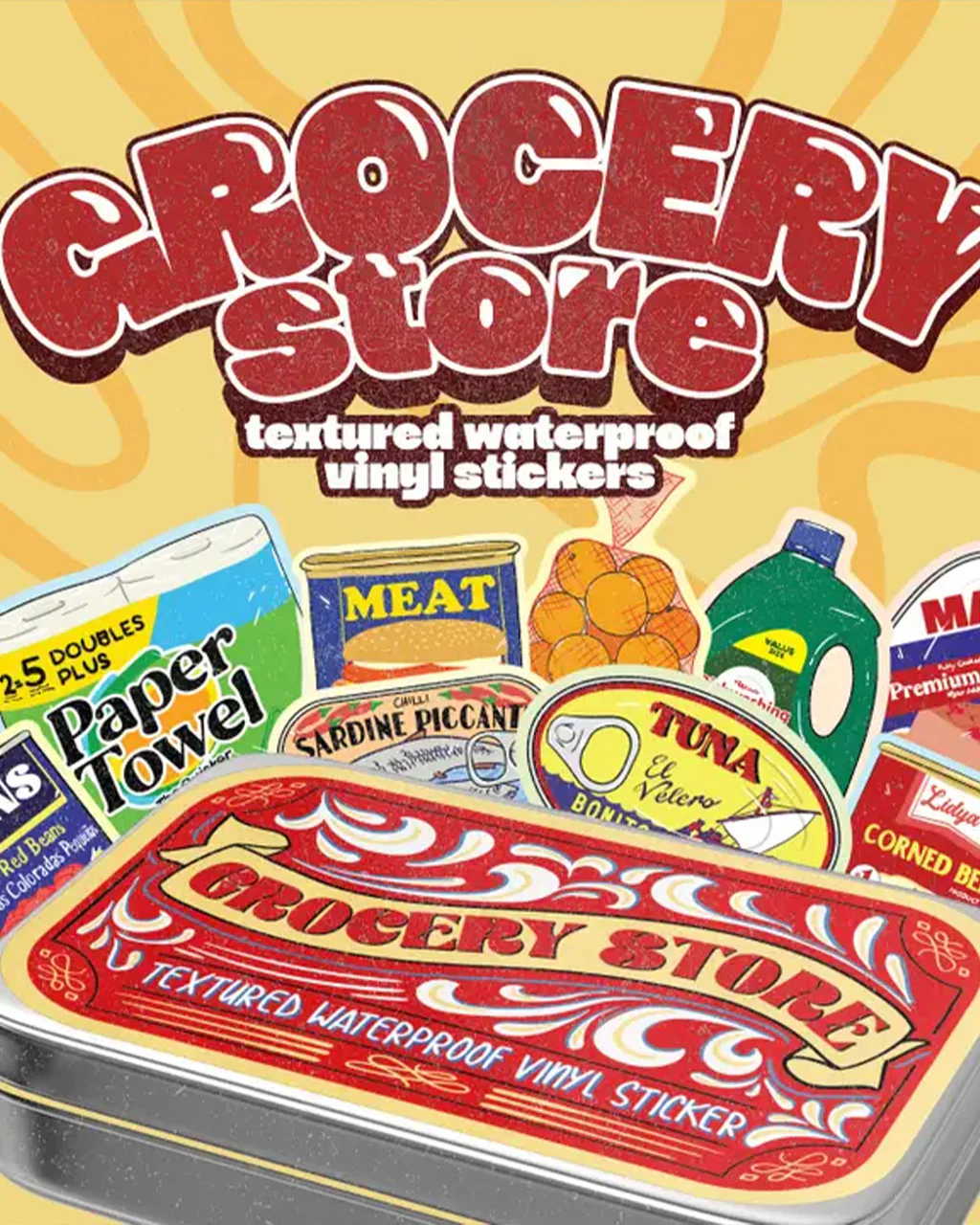 Grocery Store Stickers Tin Can - Image 2