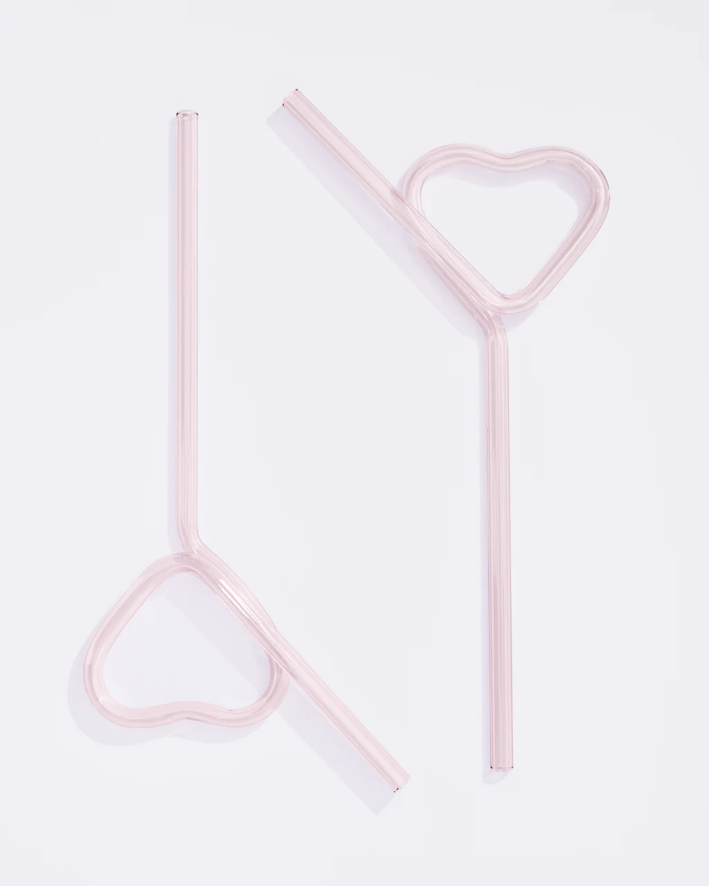 Heart Glass Straw Set