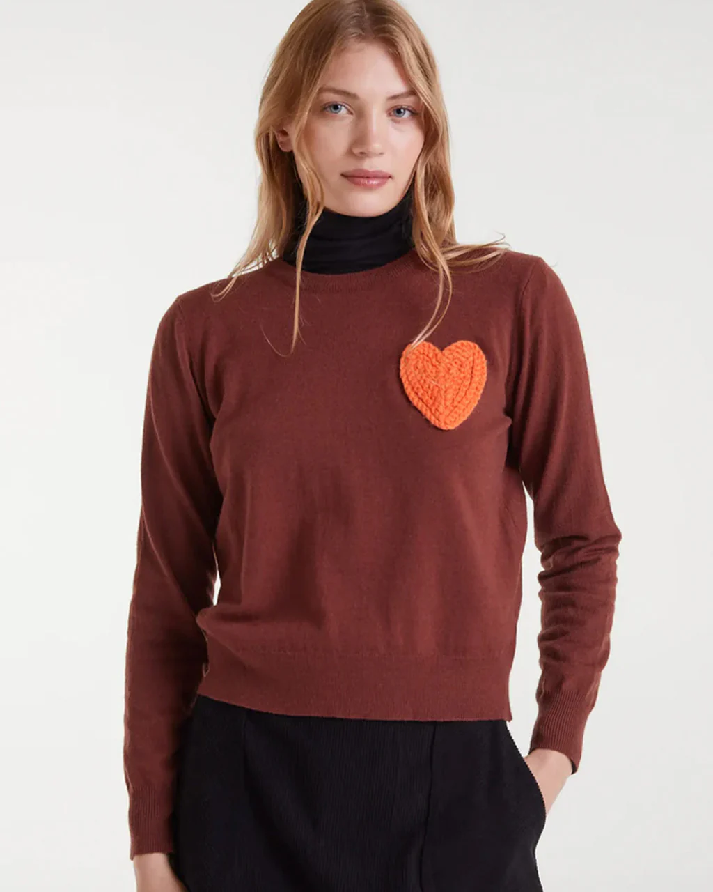 Heart Sweater - Brown - Image 2