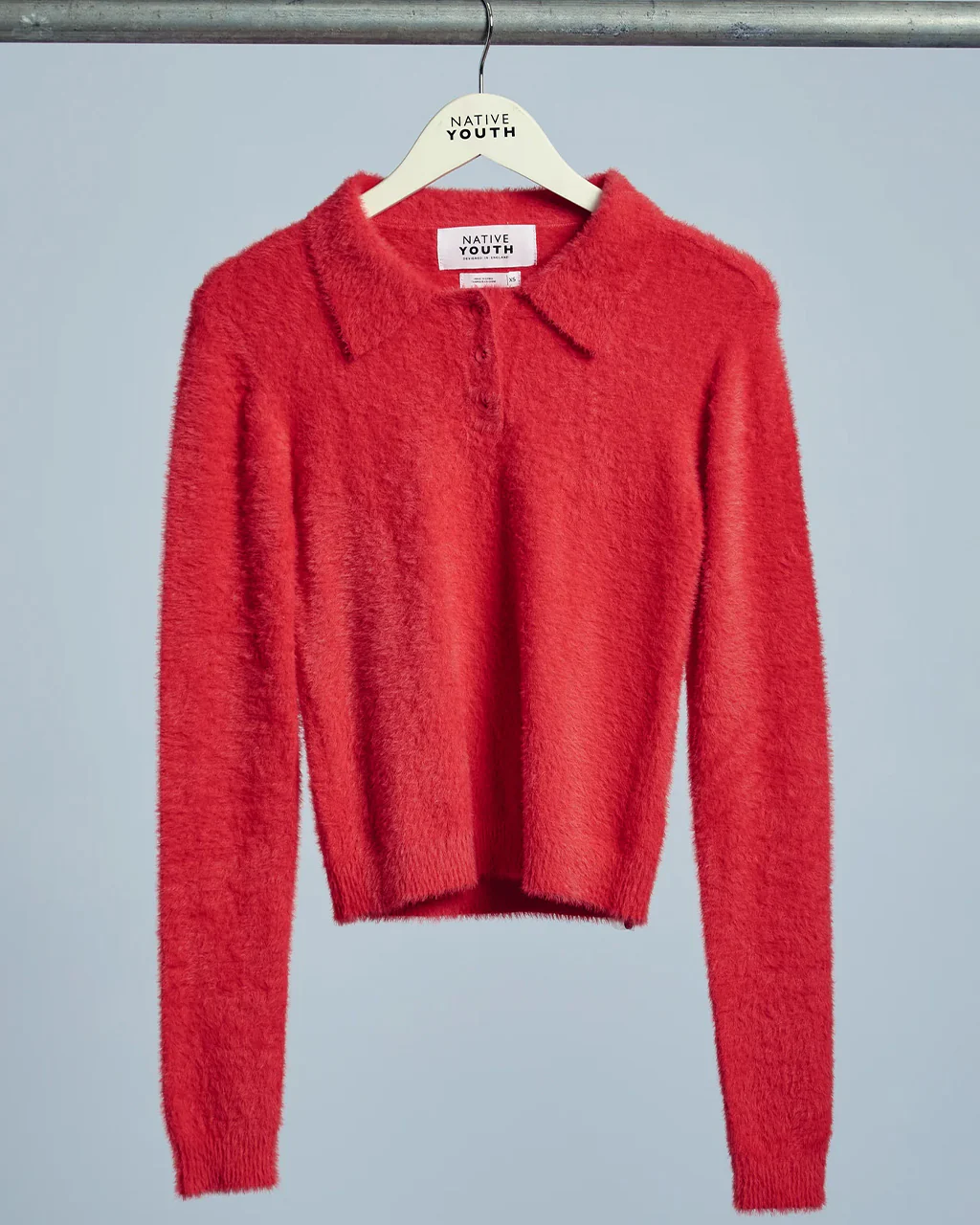 Heidi Brushed Knit Long Sleeve Polo Top - Image 5