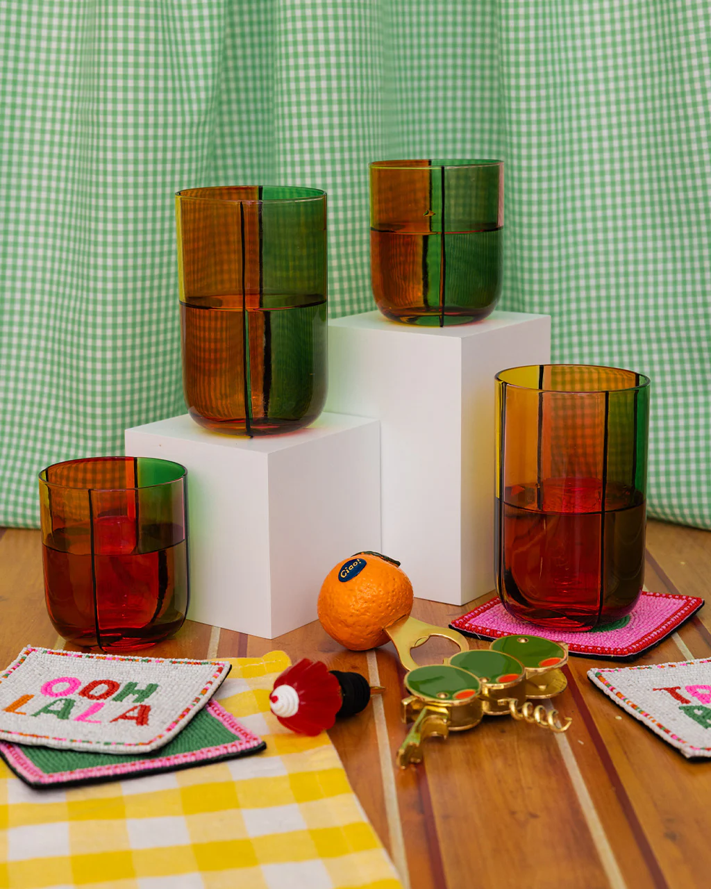 High Ball Glass Set - Colorblock - Image 2