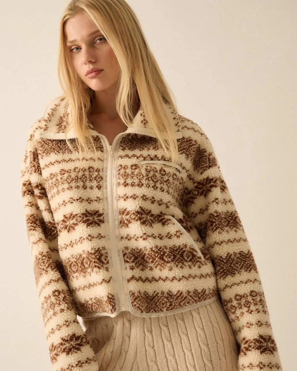 Highland Trails Alpine-Print Sherpa Fleece Jacket - Image 7
