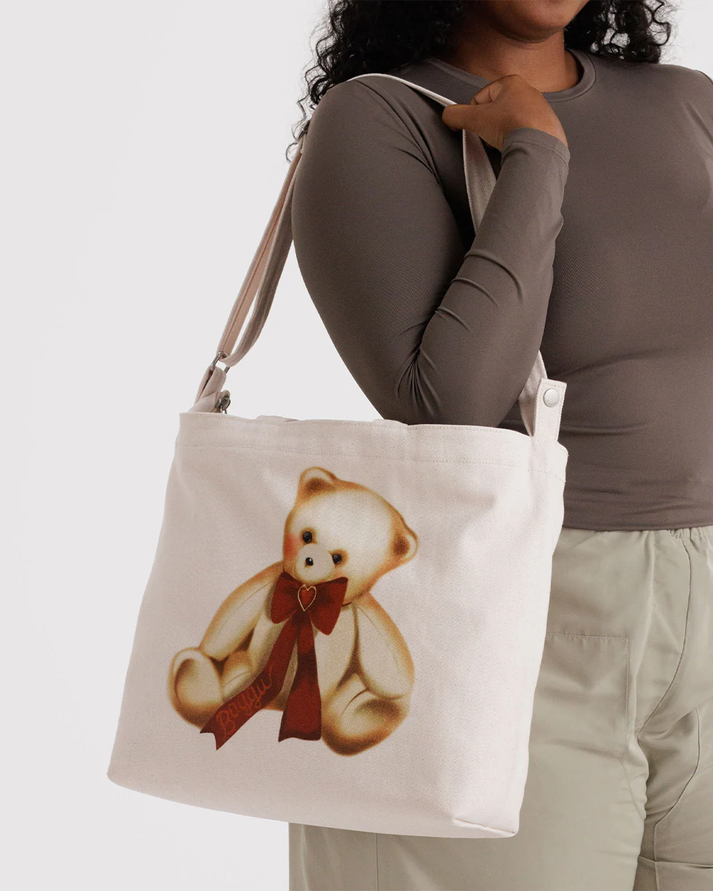 Horizontal Zip Duck Bag - Teddy Bear - Image 2