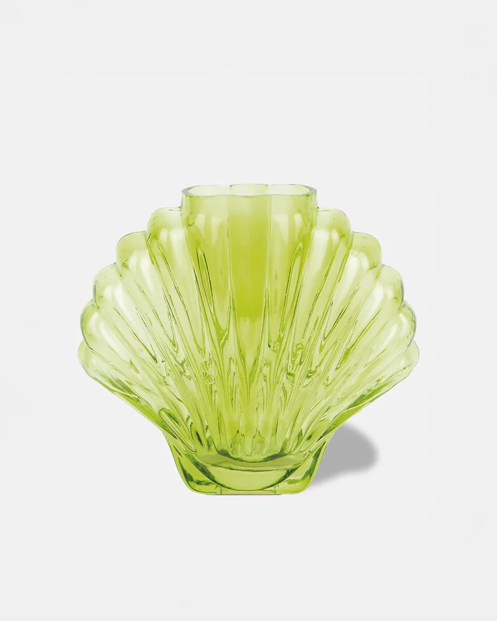 Lime Green Glass Seashell Vase - Image 3