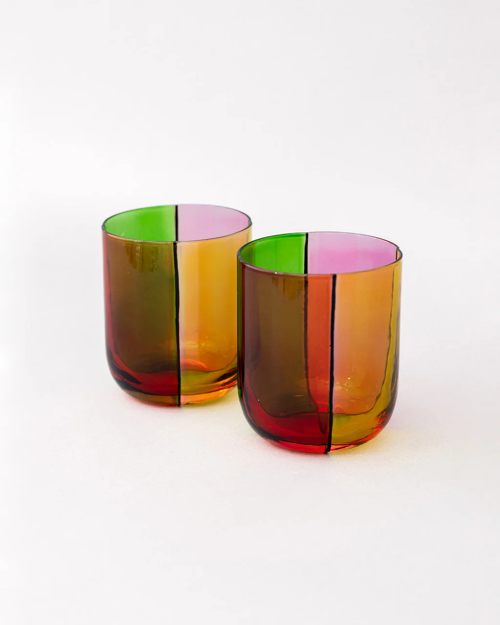 Low Ball Glass Set - Colorblock