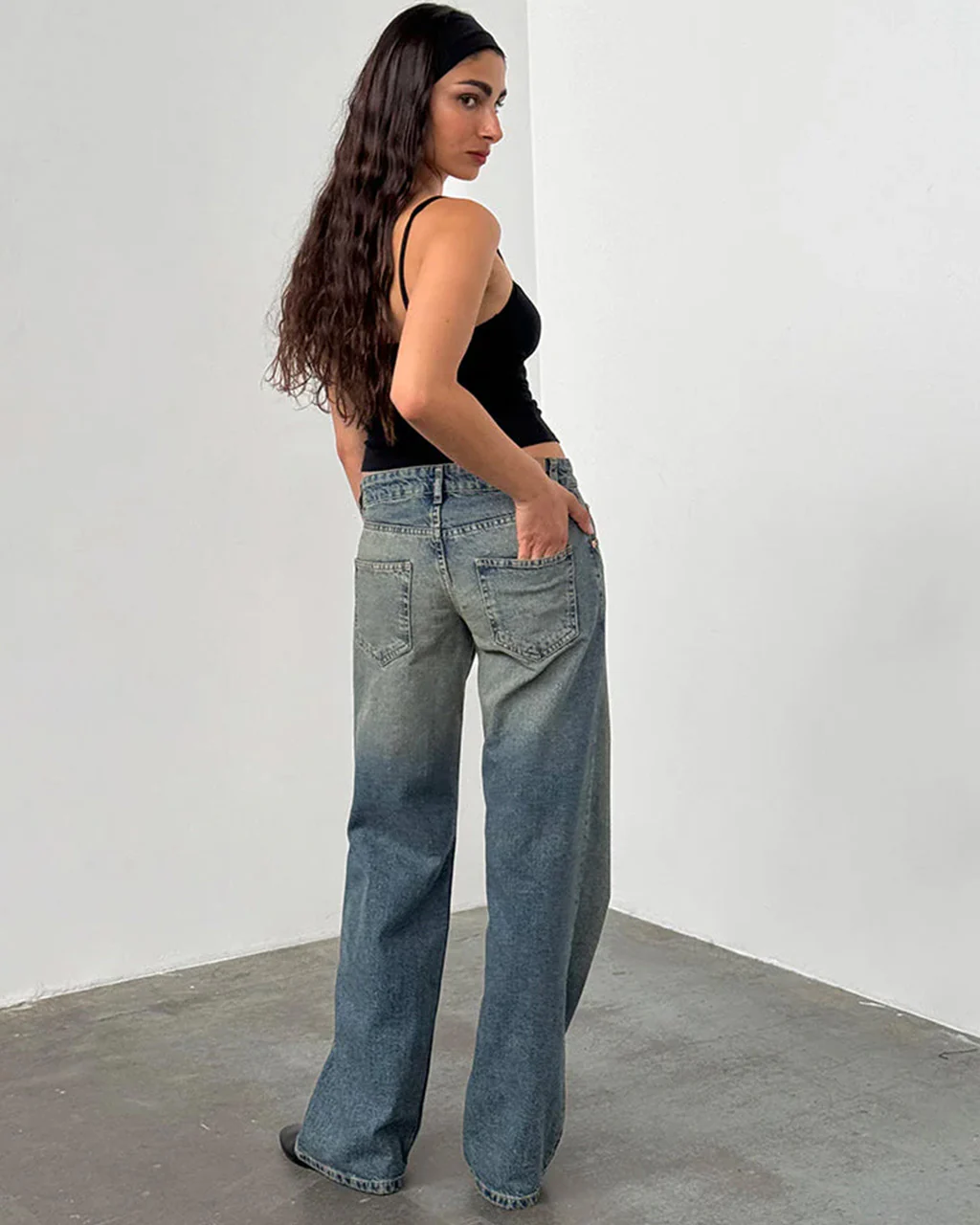 Low Rise Parallel Jeans - Extreme Blue Green - Image 2