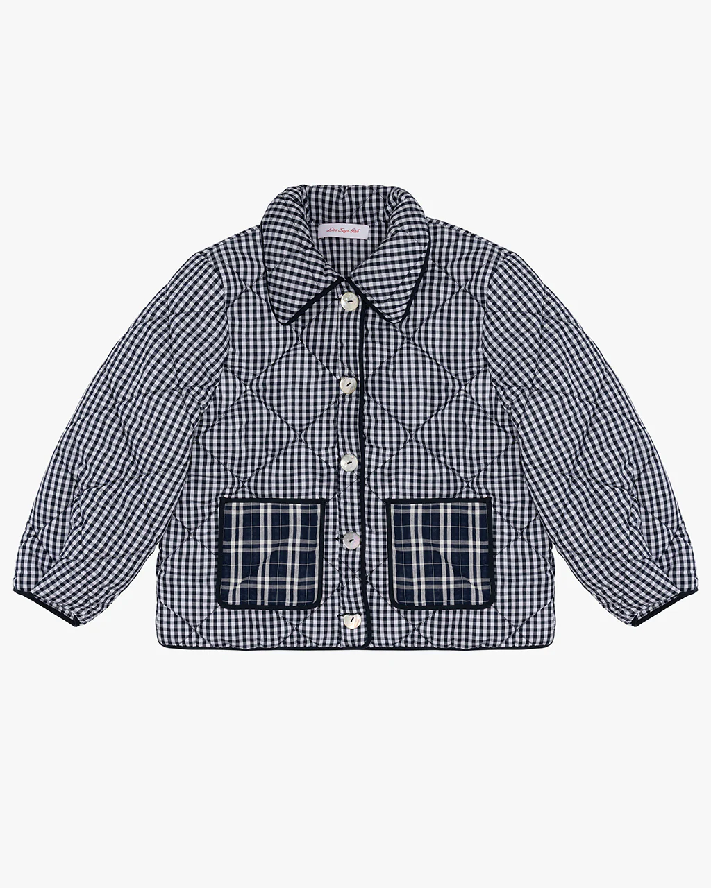 Lyra Quilted Jacket - Midnight Check Mix - Image 5