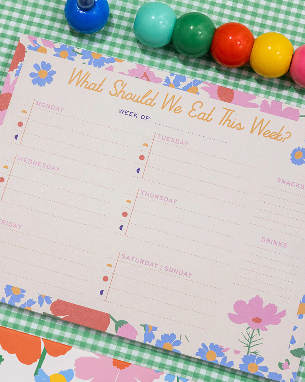 Meal Planner and Shopping List Set - Floral - Image 2