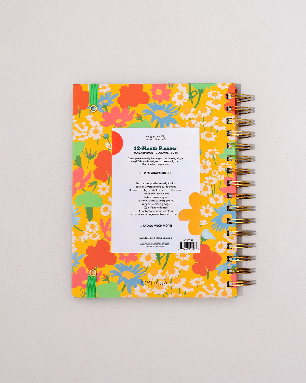 Medium 12-Month Annual Planner - Yellow Floral - Image 17