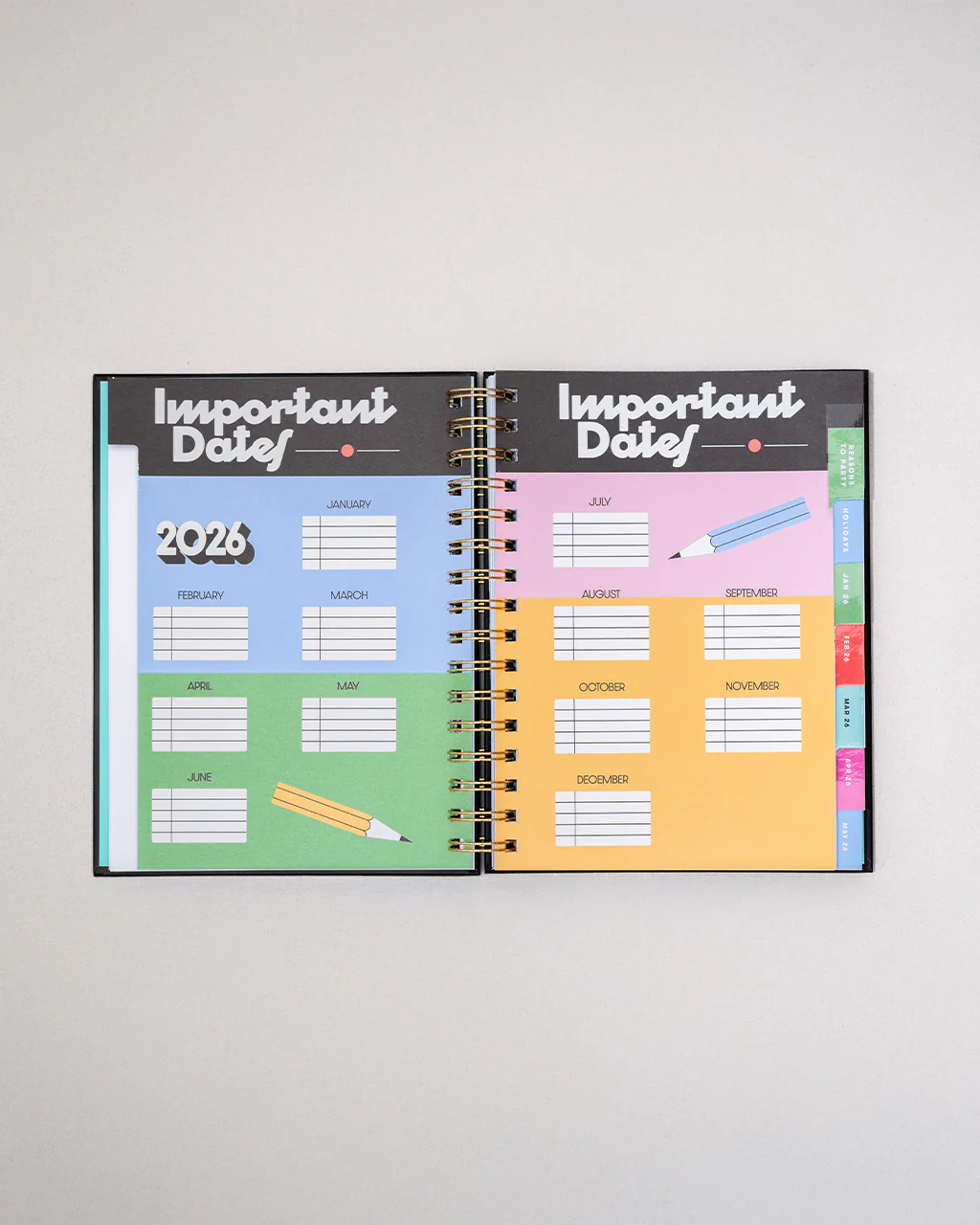 Medium 12-Month Annual Planner - Yellow Floral - Image 2