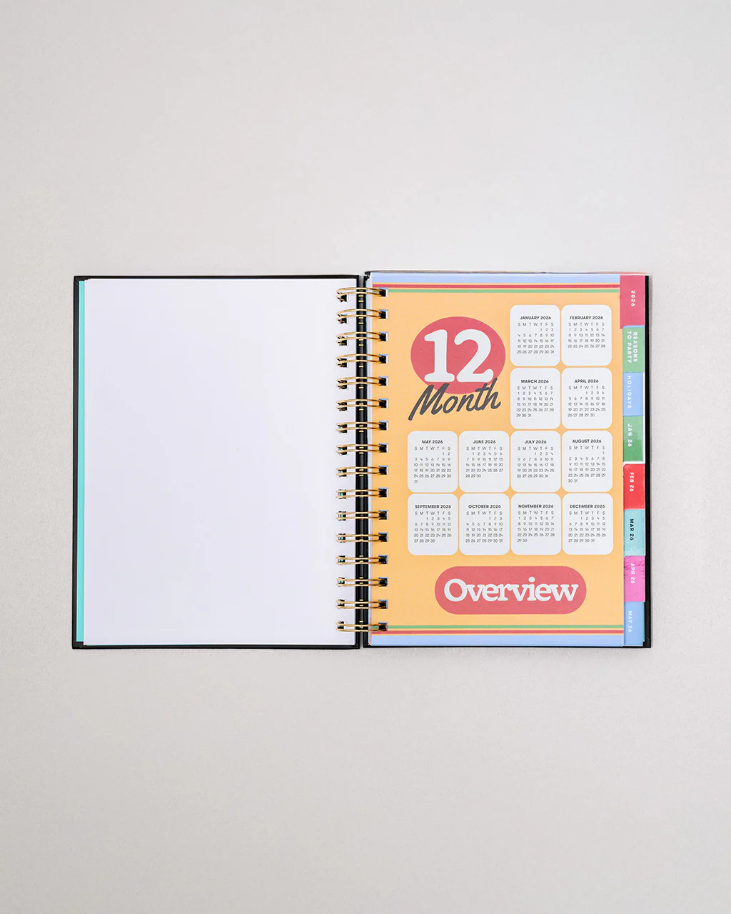 Medium 12-Month Annual Planner - Yellow Floral - Image 4