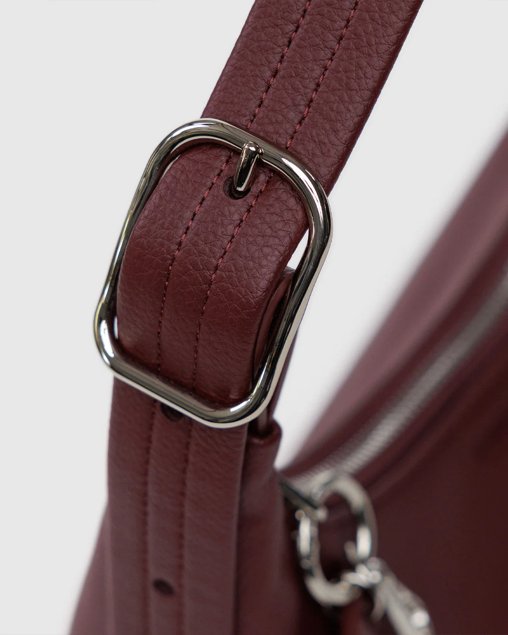Mini Recycled Leather Shoulder Bag - Mahogany - Image 4