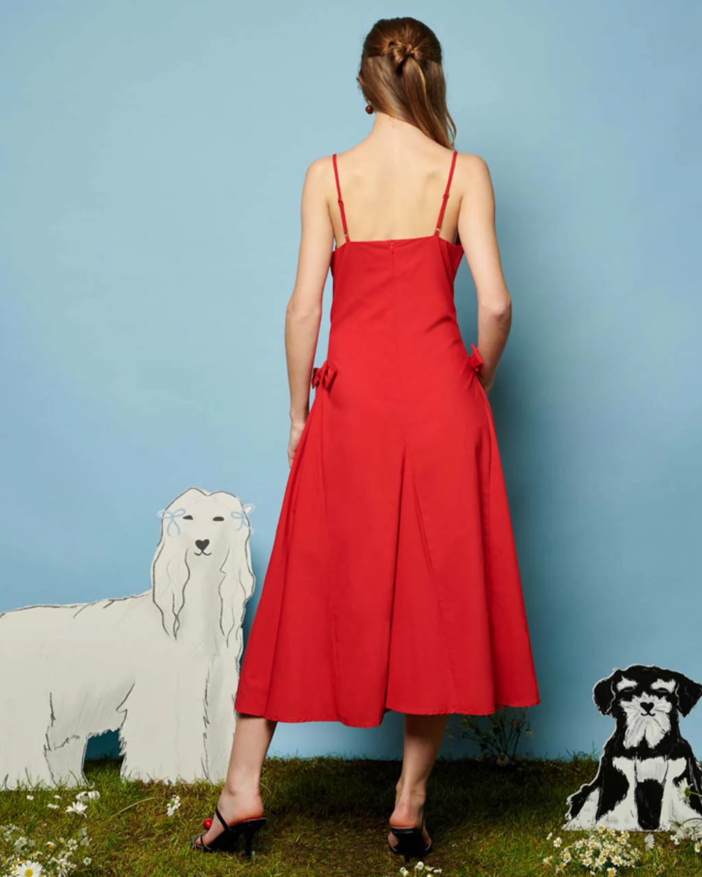 Minnie Bow Cami Dress - Carmin Red - Image 2