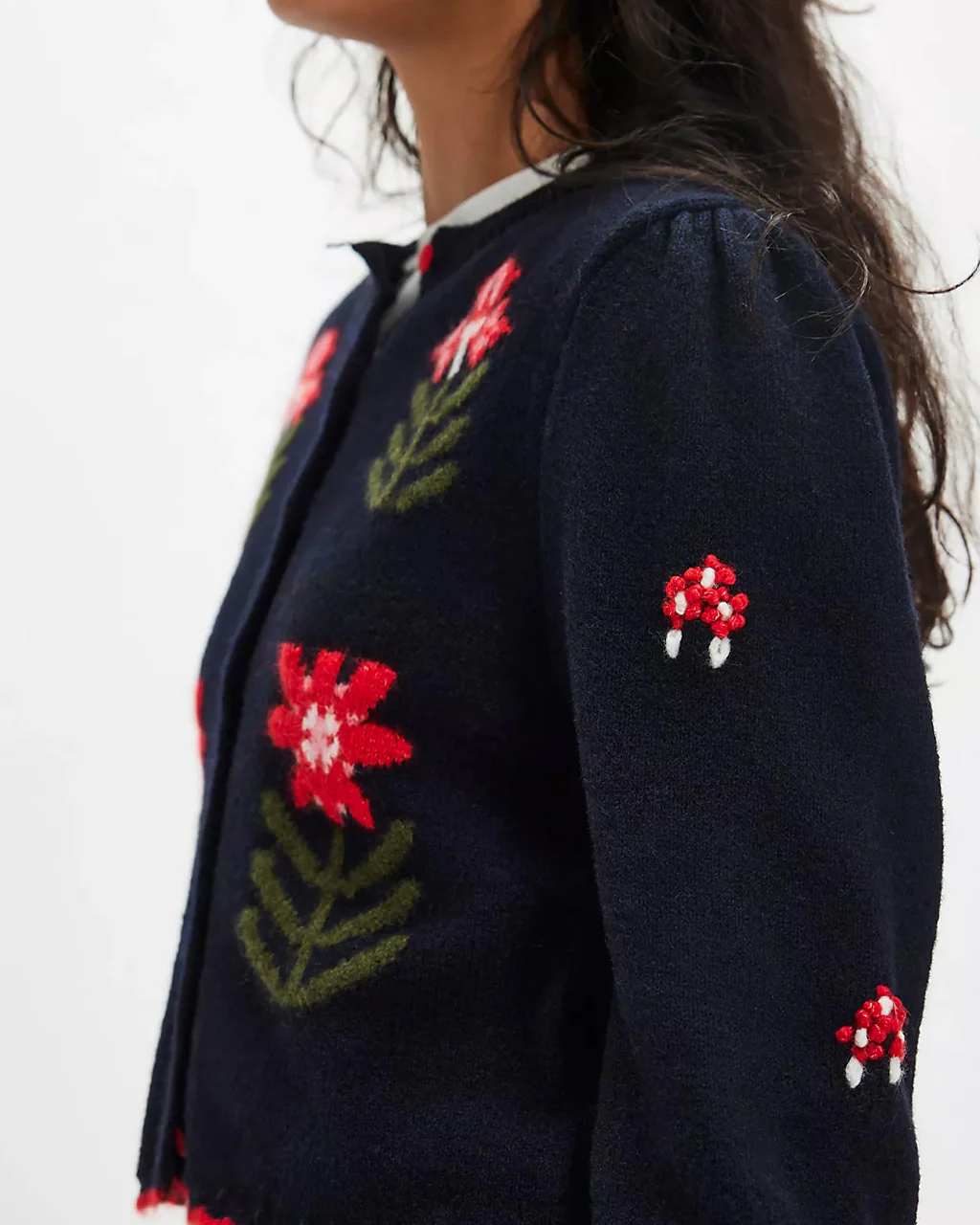 Nonna Knit Cardigan - Midnight Bloom Combo - Image 3