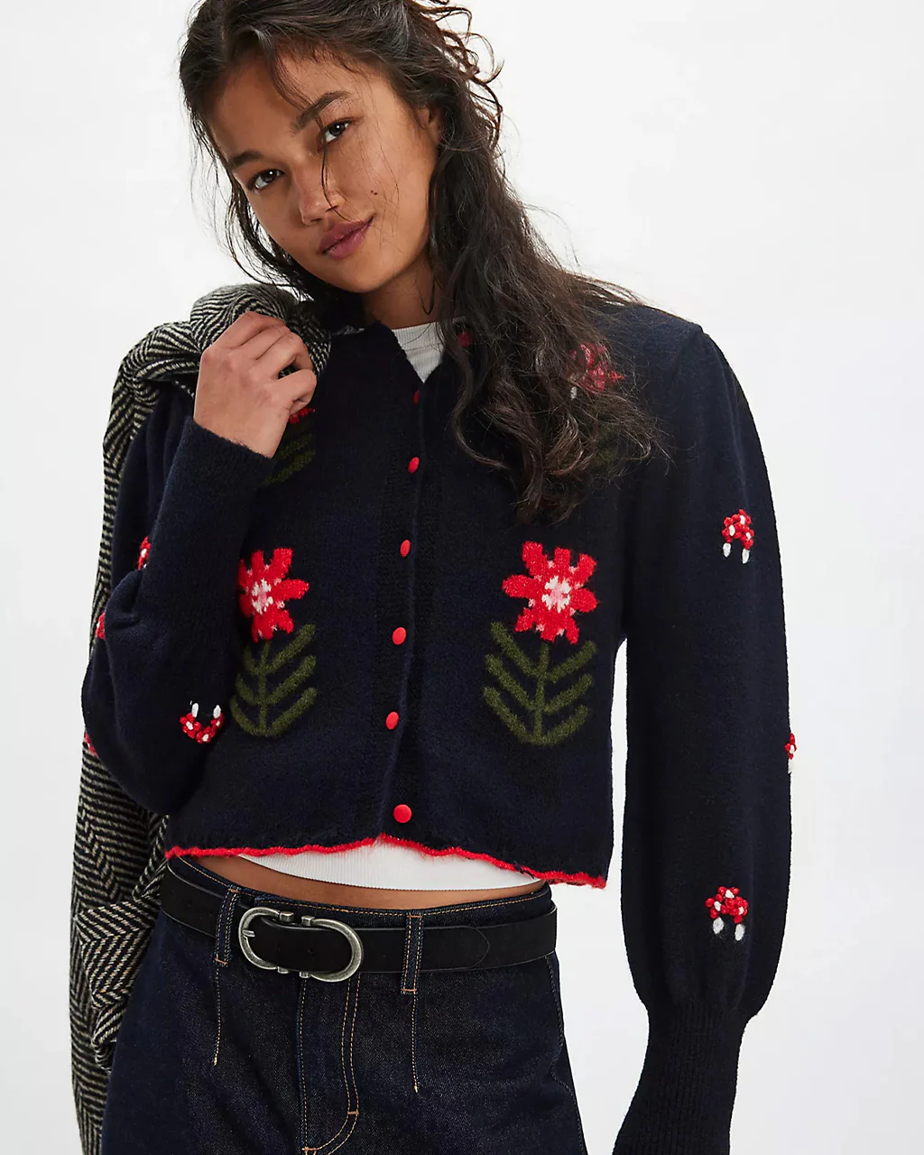 Nonna Knit Cardigan - Midnight Bloom Combo - Image 4