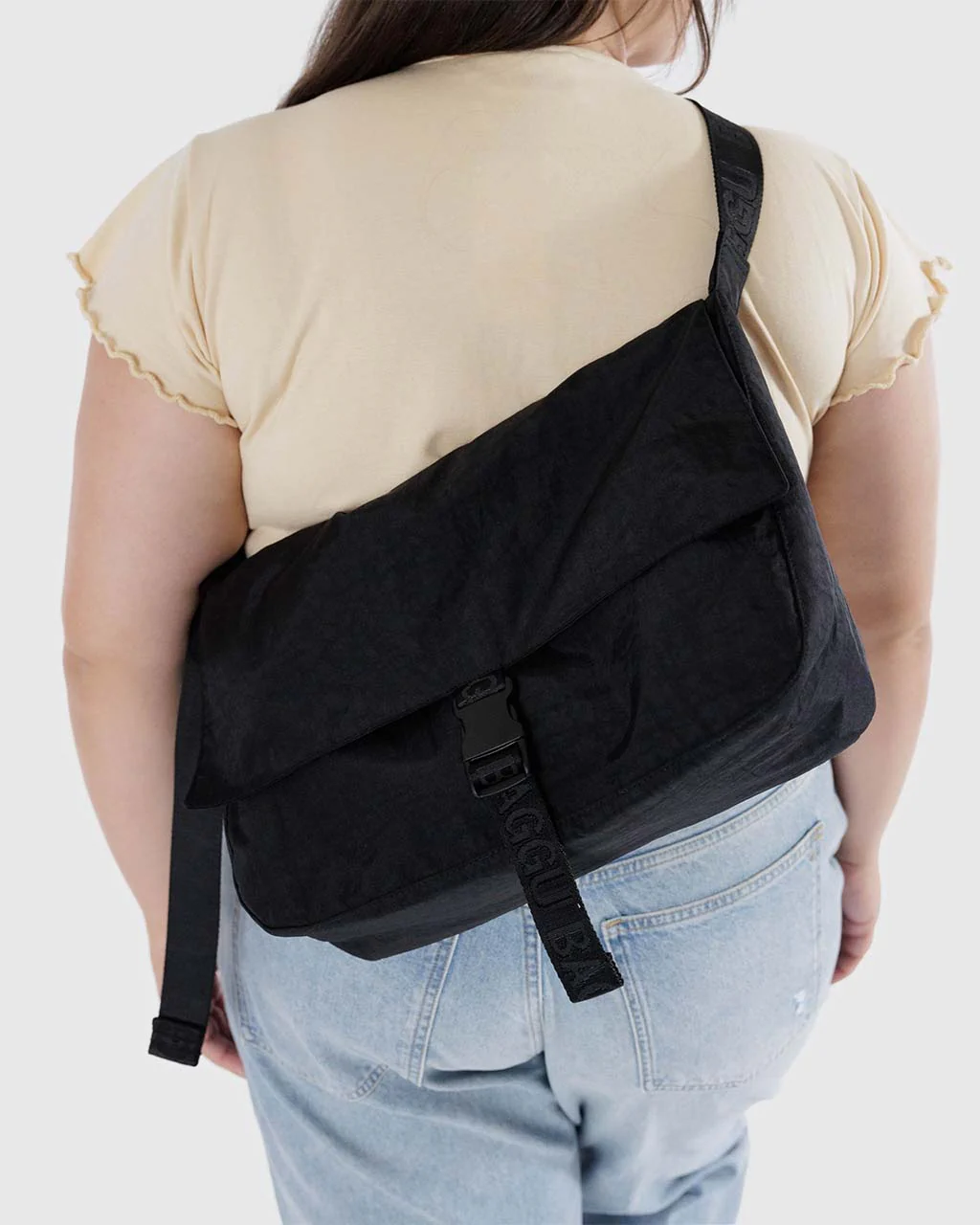 Nylon Messenger Bag - Black - Image 2
