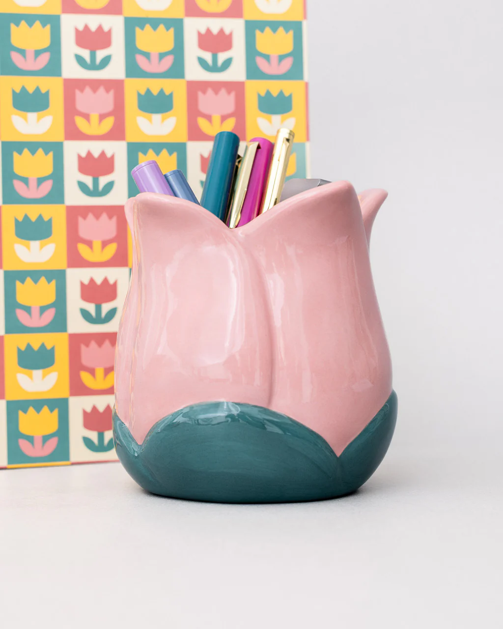 Pink Tulip Ceramic Pencil Cup - Image 5