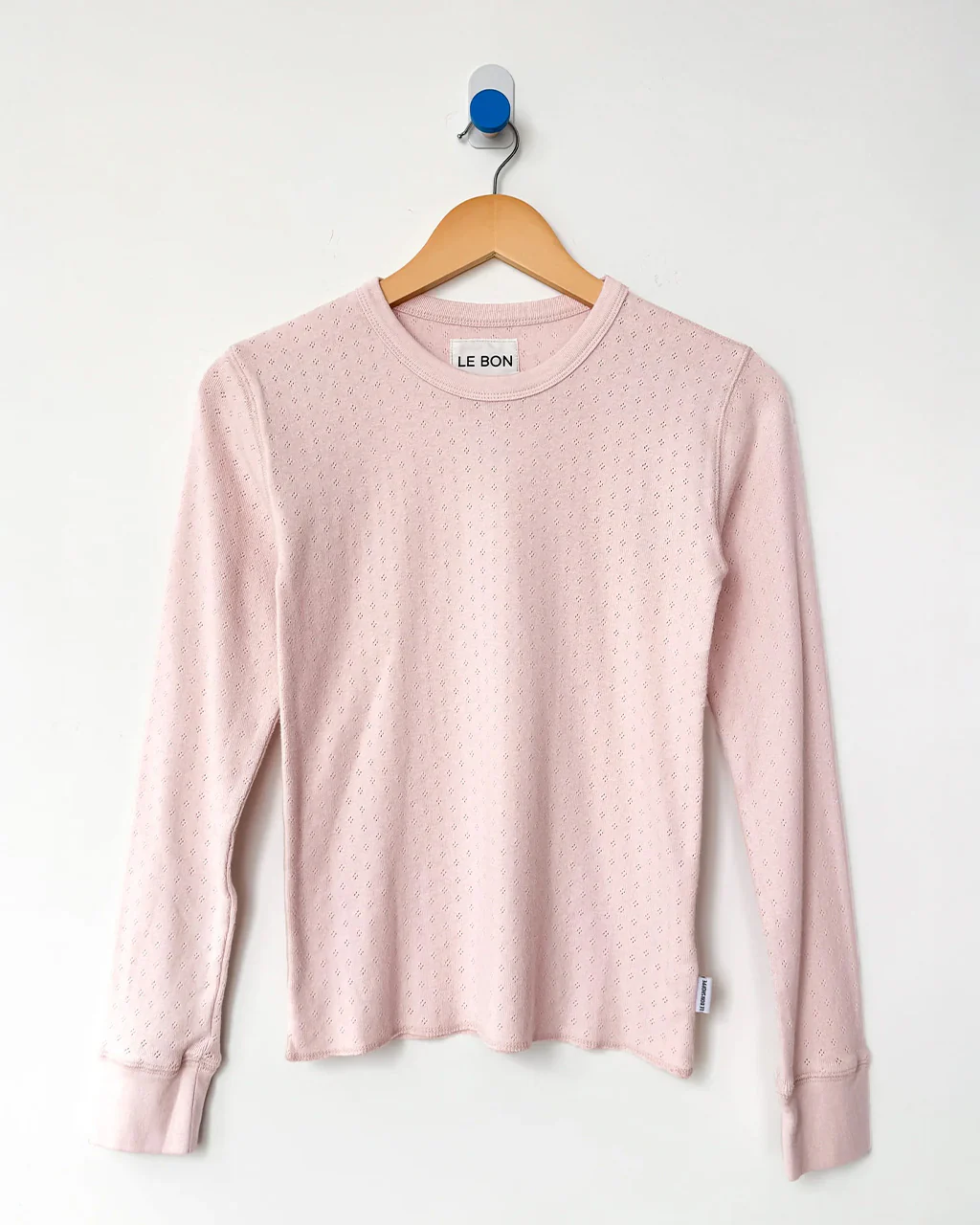 Pointelle Fundamental Tee - Baby Pink - Image 3