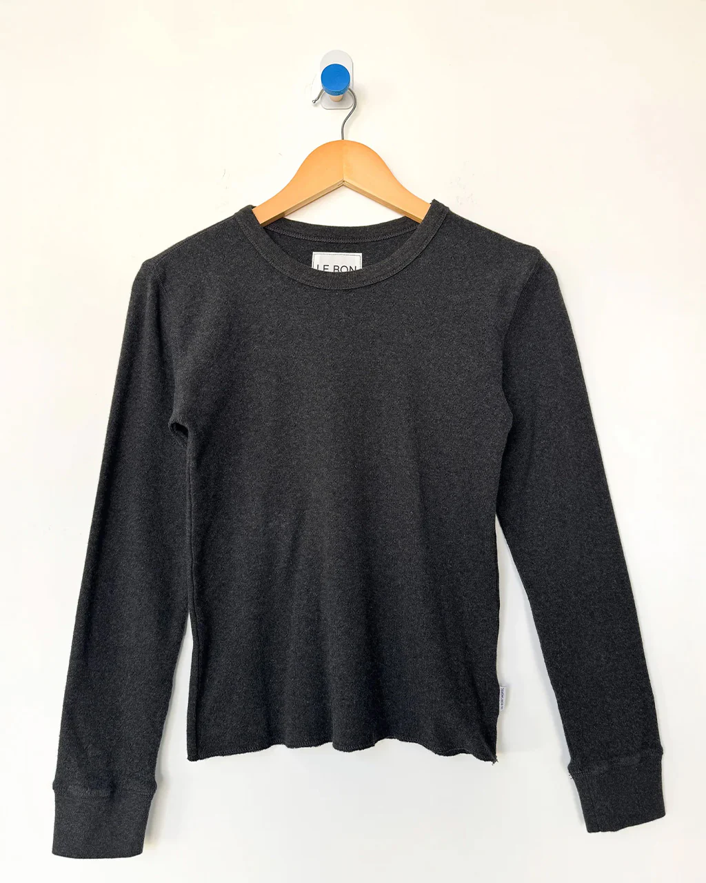Pointelle Fundamental Tee - Charcoal - Image 3