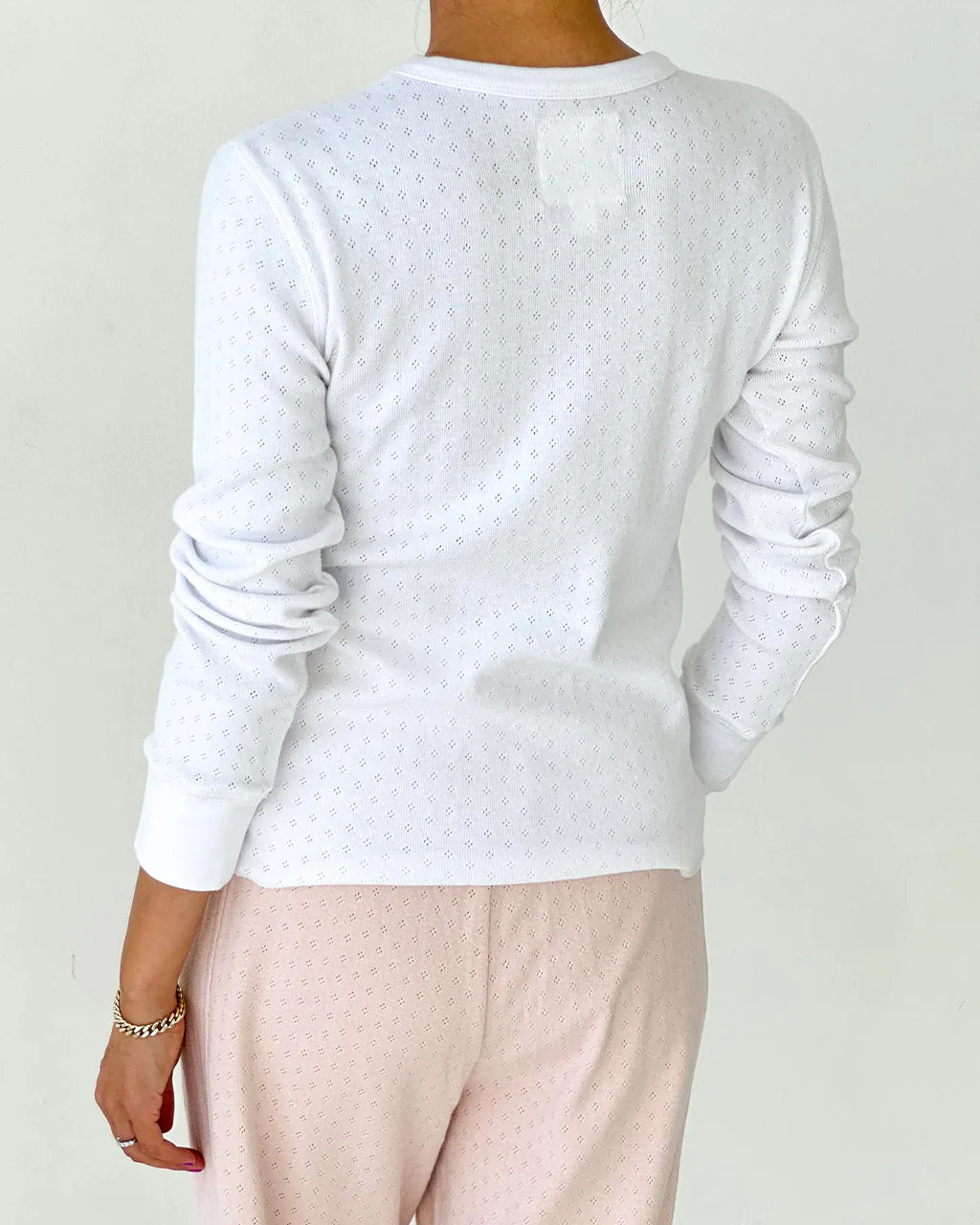 Pointelle Fundamental Tee - Snow White - Image 2
